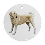 BW Yellow Labrador Retriever Dog Gifts Ornament (Round)