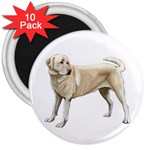 BW Yellow Labrador Retriever Dog Gifts 3  Magnet (10 pack)