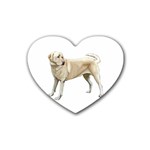 BW Yellow Labrador Retriever Dog Gifts Heart Coaster (4 pack)