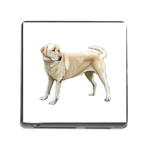BW Yellow Labrador Retriever Dog Gifts Memory Card Reader with Storage (Square) from UrbanLoad.com Front