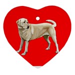 BR Yellow Labrador Retriever Dog Gifts Ornament (Heart)