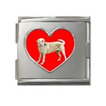 BR Yellow Labrador Retriever Dog Gifts Mega Link Heart Italian Charm (18mm)