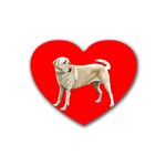 BR Yellow Labrador Retriever Dog Gifts Heart Coaster (4 pack)