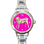 BP Yellow Labrador Retriever Dog Gifts Round Italian Charm Watch