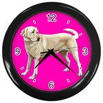 BP Yellow Labrador Retriever Dog Gifts Wall Clock (Black)