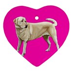 BP Yellow Labrador Retriever Dog Gifts Heart Ornament (Two Sides)