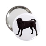 BW Black Labrador Retriever Dog Gifts 2.25  Handbag Mirror