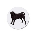 BW Black Labrador Retriever Dog Gifts Rubber Round Coaster (4 pack)