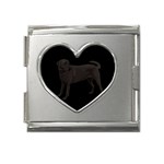 BB Black Labrador Retriever Dog Gifts Mega Link Heart Italian Charm (18mm)