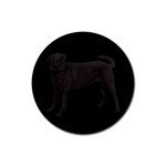 BB Black Labrador Retriever Dog Gifts Rubber Round Coaster (4 pack)