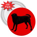 BR Black Labrador Retriever Dog Gifts 3  Button (100 pack)