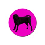 BP Black Labrador Retriever Dog Gifts Rubber Round Coaster (4 pack)