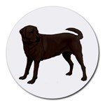 BW Chocolate Labrador Retriever Dog Gifts Round Mousepad