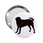 BW Chocolate Labrador Retriever Dog Gifts 2.25  Handbag Mirror