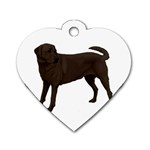 BW Chocolate Labrador Retriever Dog Gifts Dog Tag Heart (Two Sides)