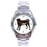 BW Chocolate Labrador Retriever Dog Gifts Stainless Steel Analogue Men’s Watch