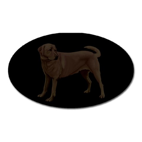 BB Chocolate Labrador Retriever Dog Gifts Magnet (Oval) from UrbanLoad.com Front
