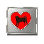 Chocolate Labrador Retriever Dog Gifts BR Mega Link Heart Italian Charm (18mm)