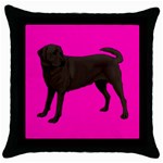 Chocolate Labrador Retriever Dog Gifts BP Throw Pillow Case (Black)