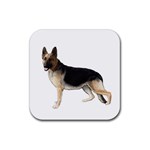 German Shepherd Alsatian Dog Gifts BW Rubber Square Coaster (4 pack)