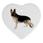 German Shepherd Alsatian Dog Gifts BW Heart Ornament (Two Sides)