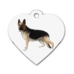 German Shepherd Alsatian Dog Gifts BW Dog Tag Heart (Two Sides)