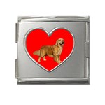 Golden Retriever Dog Gifts BR Mega Link Heart Italian Charm (18mm)