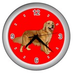 Golden Retriever Dog Gifts BR Wall Clock (Silver)