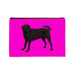 BW Black Labrador Retriever Dog Gifts Cosmetic Bag (Large) from UrbanLoad.com Back