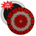 Red Flower 3  Magnet (100 pack)