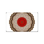 Red Center Doily Sticker Rectangular (10 pack)