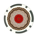 Red Center Doily Poker Chip Card Guard