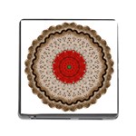Red Center Doily Memory Card Reader with Storage (Square)