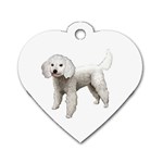 White Poodle Dog Gifts BW Dog Tag Heart (Two Sides)