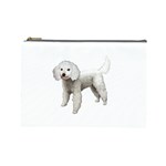 White Poodle Dog Gifts BW Cosmetic Bag (Large)