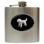 White Poodle Dog Gifts BB Hip Flask (6 oz)