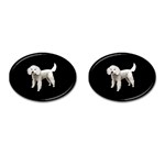 White Poodle Dog Gifts BB Cufflinks (Oval)