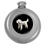 White Poodle Dog Gifts BB Hip Flask (5 oz)