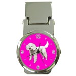 White Poodle Dog Gifts BP Money Clip Watch