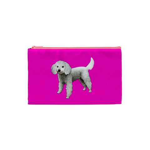 White Poodle Dog Gifts BP Cosmetic Bag (Small) from UrbanLoad.com Front