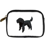 Black Poodle Dog Gifts BW Digital Camera Leather Case