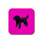 Black Poodle Dog Gifts BP Rubber Square Coaster (4 pack)