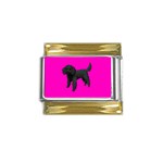 Black Poodle Dog Gifts BP Gold Trim Italian Charm (9mm)