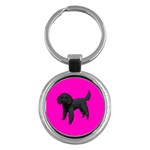 Black Poodle Dog Gifts BP Key Chain (Round)