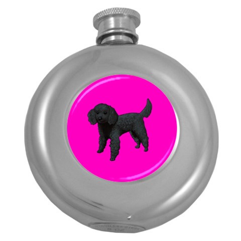 Black Poodle Dog Gifts BP Hip Flask (5 oz) from UrbanLoad.com Front