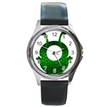 Green Love Alien Round Metal Watch