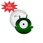 Green Love Alien 1.75  Button (10 pack) 