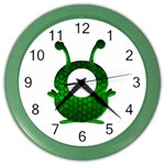 Green Love Alien Color Wall Clock