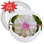 Love Flower 3  Button (100 pack)