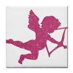 Pink Love Cupid Tile Coaster